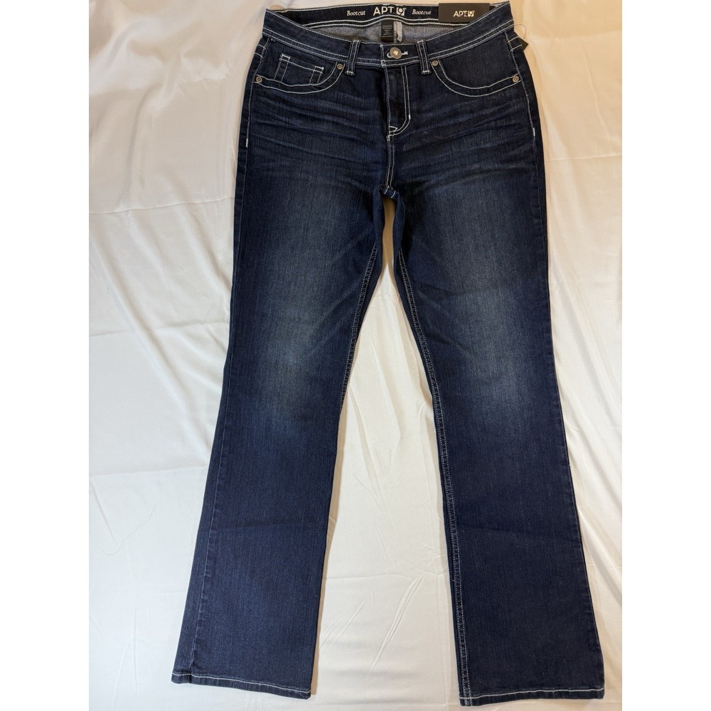 Apt 9 Jeans Womens 10 Blue Denim Bootcut Mid Rise NWT